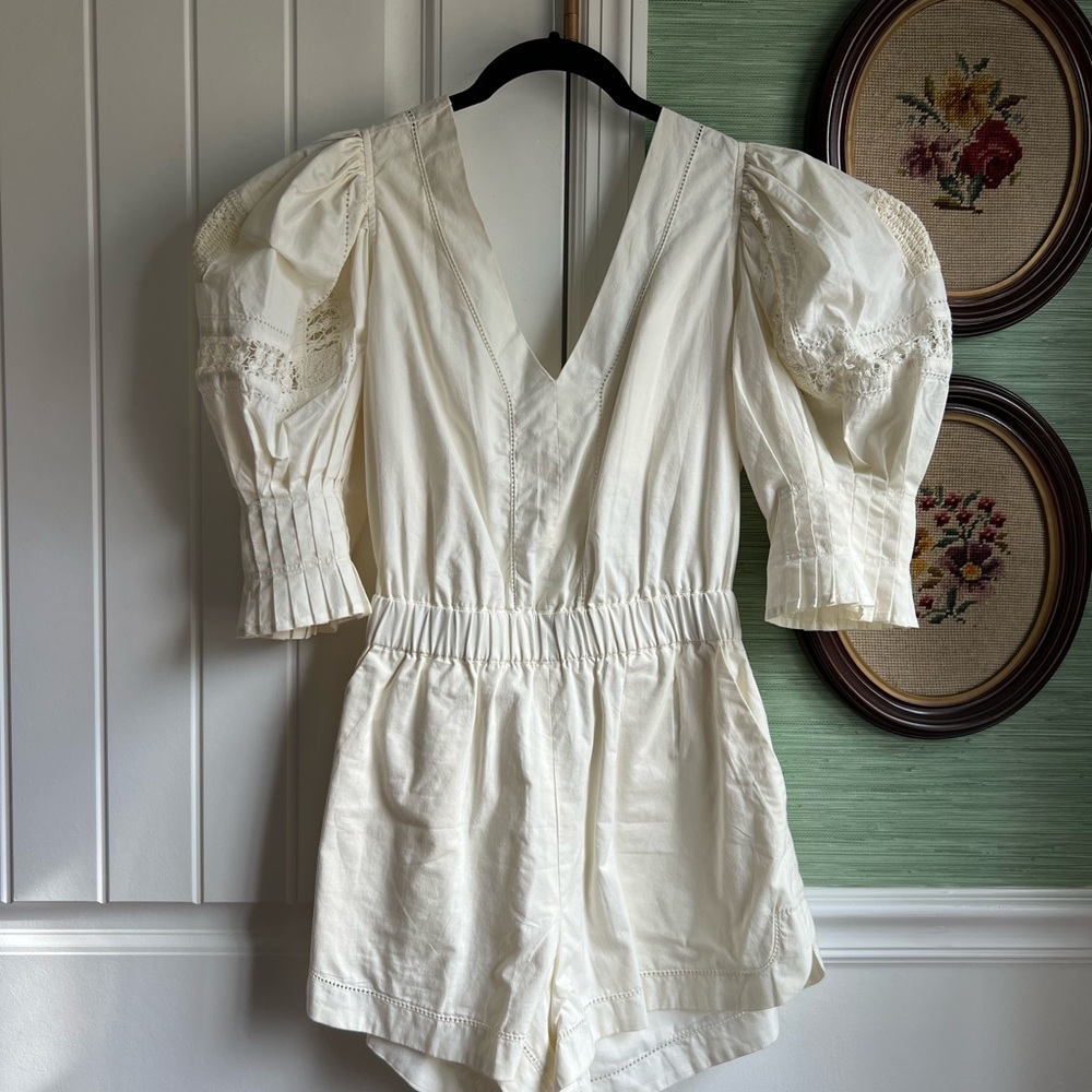Thora Cotton Puff Sleeve Romper